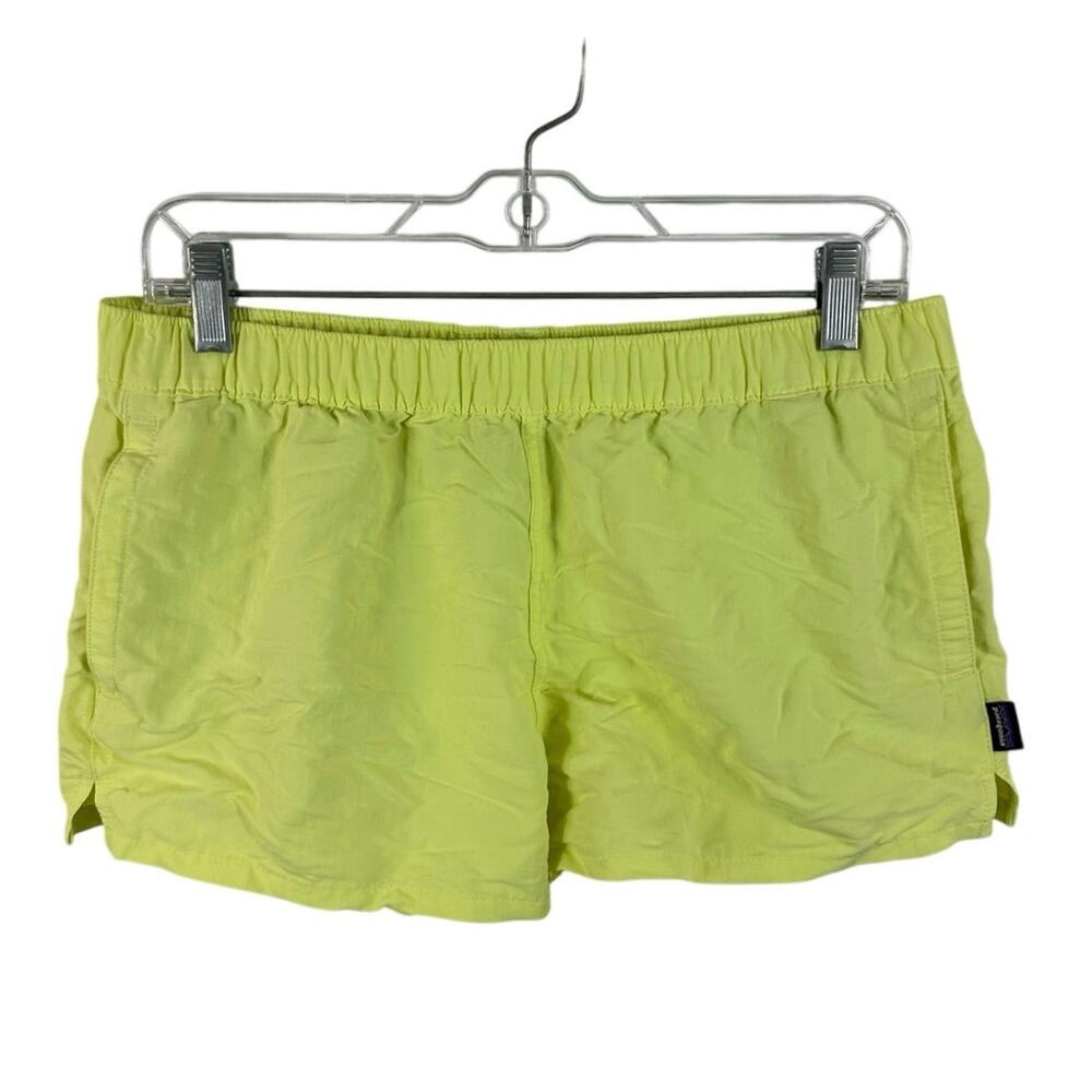 Patagonia Barely Baggies Shorts Yellow Womens Medium Hiking Outdoors Nylon